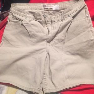 Khaki jean shorts